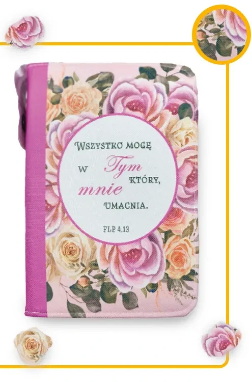 Struktura tkaniny okładki „Wszystko mogę w Tym…” – splot i krawędzie szycia