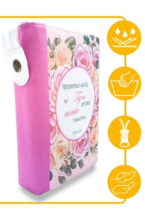 Właściwości: wodoodporna, zamek, 2 wstążki, szycie na wymiar – „Wszystko mogę w Tym…”