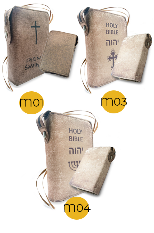 Brązowe okładki na Biblię: M01, M03, M04