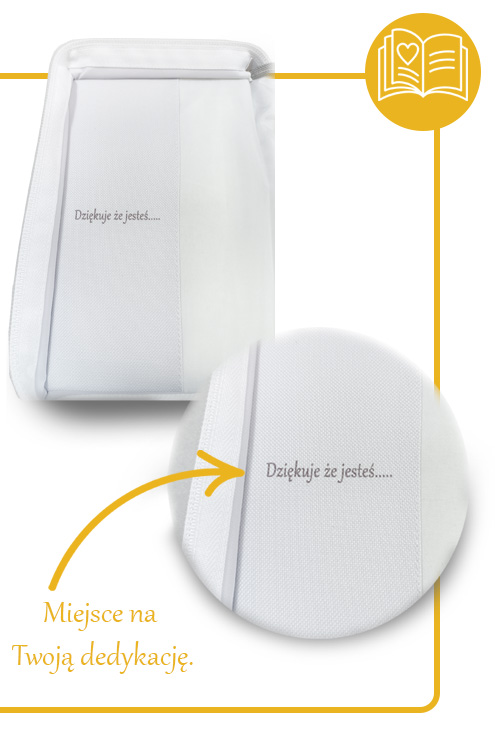 Dedykacja nadrukowana w środku okładki na Biblię